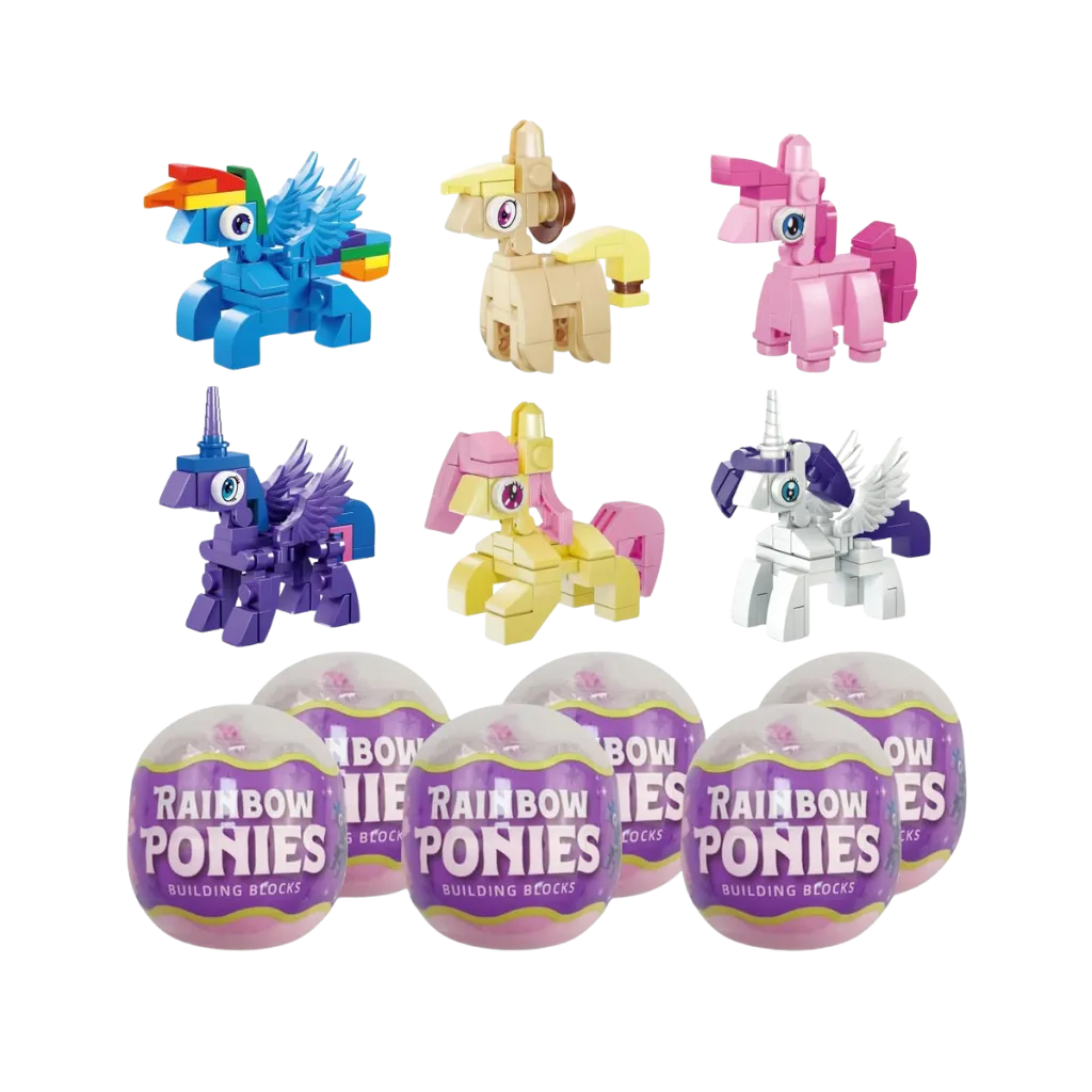 [TEM-01] Huevos de Pascua Sorpresa con Bloques de Construcción - Unicornios