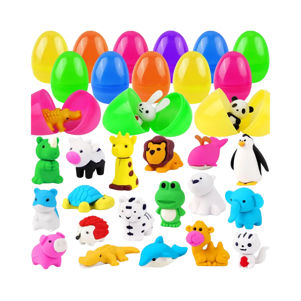 Huevos de Pascua Sorpresa con Borradores de Animales