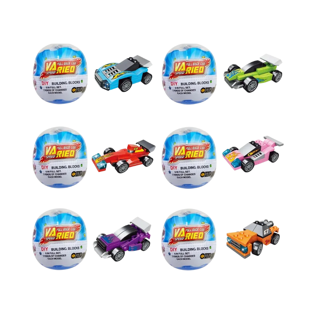 [TEM-35] Huevos de Pascua Sorpresa con Bloques de Construcción - Carros de Carrera