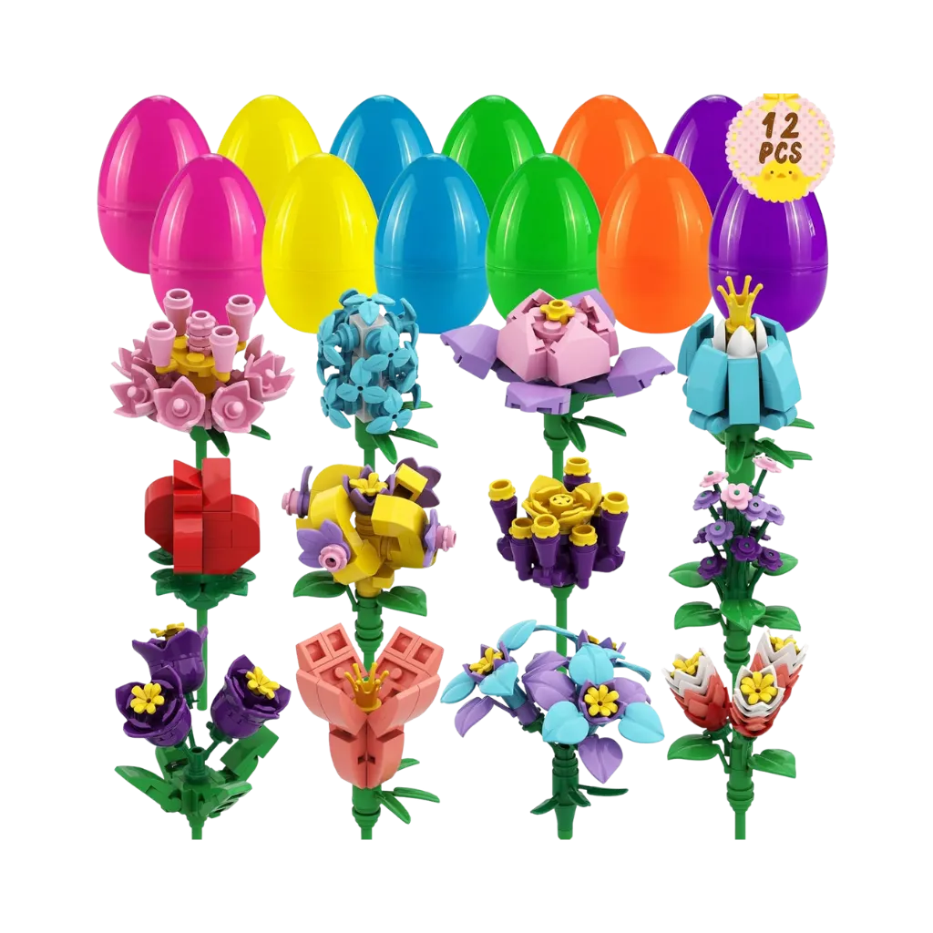 Huevos de Pascua Sorpresa con Bloques de Construcción - Flores