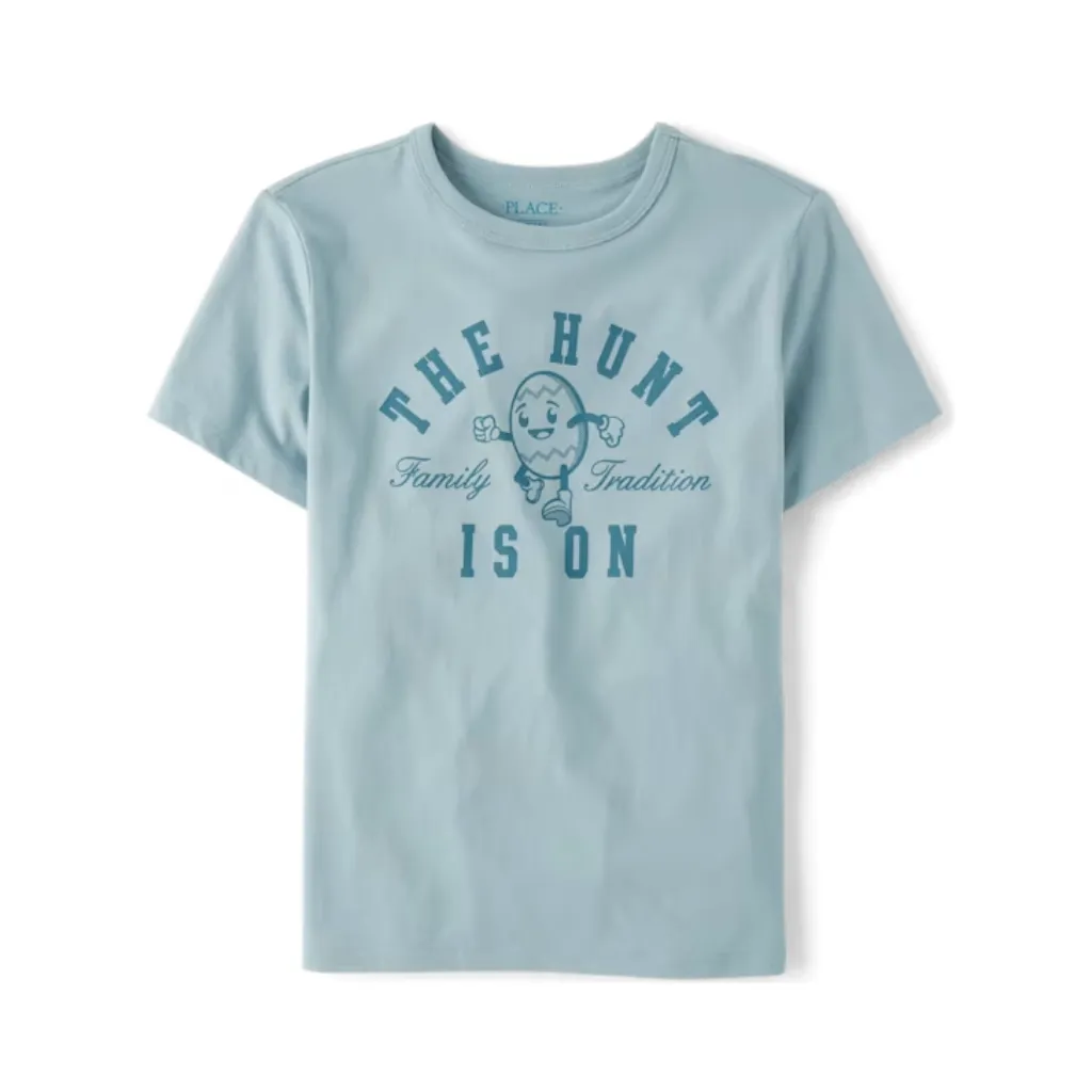 Camiseta Gráfica Niños (4-16) The Children's Place - Easter (Azul / The Hunt, 4 (XS))