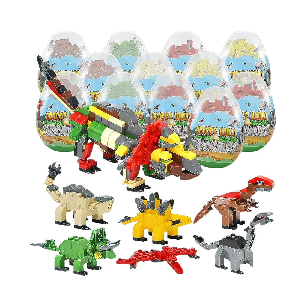 Huevos de Pascua Sorpresa con Bloques de Construcción - Dinosaurio